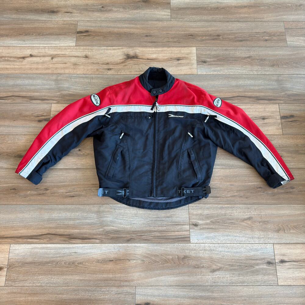 Joe Rocket Ballistic Moto Jacket Mens Large Armor Zip Out Liner